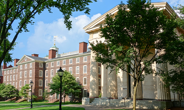An aerial view of a professional building